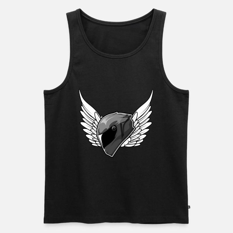 motorradhelm biker motorradfahrer - Männer Premium Bio Tank Top - Schwarz