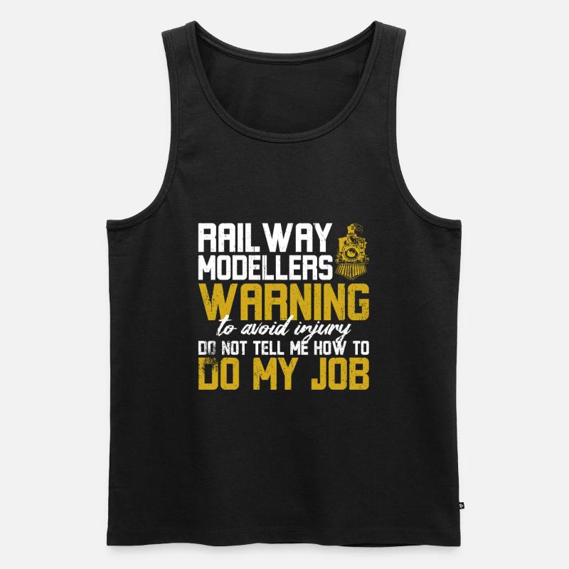 Railway Modellers Warning - Männer Premium Bio Tank Top - undefined