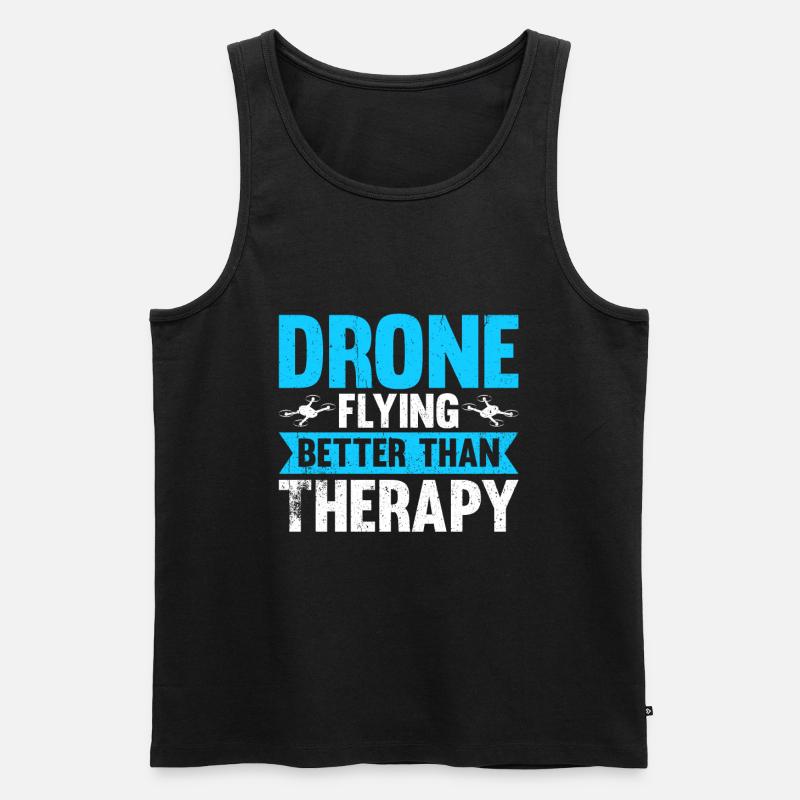 Drone Flying Better Than Therapy - Männer Premium Bio Tank Top - undefined