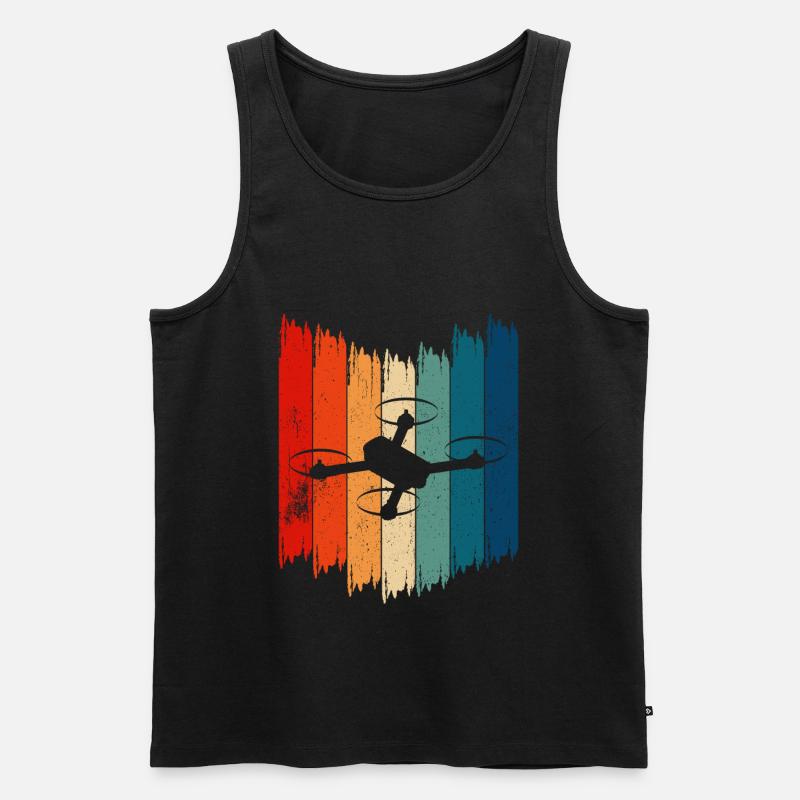 Retro Drones Vintage Drones - Men's Premium Organic Tank Top - black