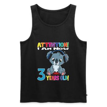 Gaming Koala I Am Now 3 Years Old - Men's Premium Organic Tank Top - black - Front - Michal (187cm)