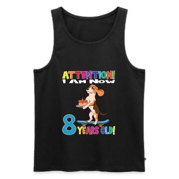 Dog Birthday I Am Now 8 Years Old - Männer Premium Bio Tank Top - Schwarz - Vorne - AI Model Male 178 light (178cm)