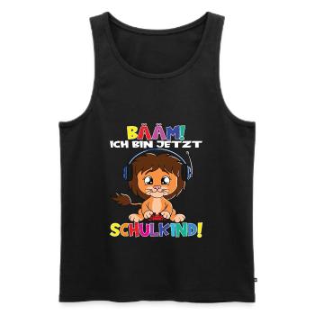 Bääm! Ich Bin Jetzt Schulkind Einschulung - Männer Premium Bio Tank Top - Schwarz - Vorne - AI Model Male 178 light (178cm)