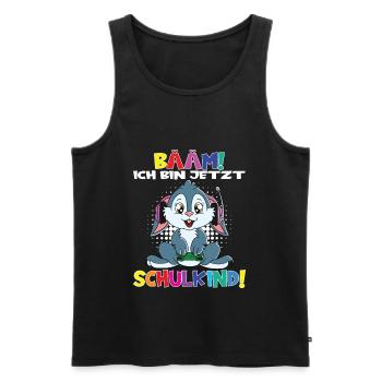 Bääm! Ich Bin Jetzt Schulkind Einschulung - Männer Premium Bio Tank Top - Schwarz - Vorne - AI Model Male 178 light (178cm)