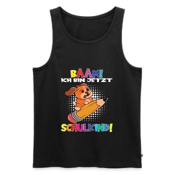 Bääm! Ich Bin Jetzt Schulkind Einschulung - Männer Premium Bio Tank Top - Schwarz - Vorne - AI Model Male 178 light (178cm)