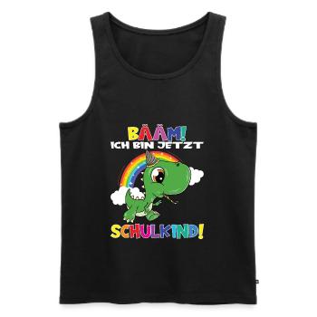Bääm! Ich Bin Jetzt Schulkind Einschulung - Männer Premium Bio Tank Top - Schwarz - Vorne - AI Model Male 178 light (178cm)