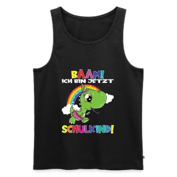 Bääm! Ich Bin Jetzt Schulkind Einschulung - Männer Premium Bio Tank Top - Schwarz - Vorne - AI Model Male 178 light (178cm)