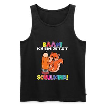 Bääm! Ich Bin Jetzt Schulkind Einschulung - Männer Premium Bio Tank Top - Schwarz - Vorne - AI Model Male 178 light (178cm)