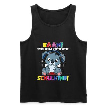 Bääm! Ich Bin Jetzt Schulkind Einschulung - Männer Premium Bio Tank Top - Schwarz - Vorne - AI Model Male 178 light (178cm)
