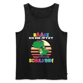 Bääm! Ich Bin Jetzt Schulkind Einschulung - Männer Premium Bio Tank Top - Schwarz - Vorne - AI Model Male 178 light (178cm)