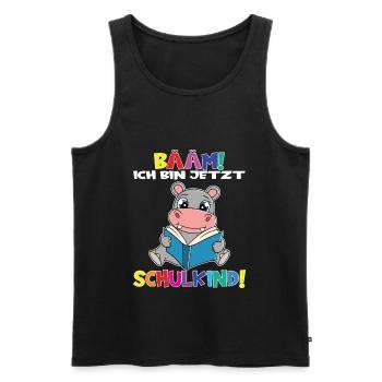 Bääm! Ich Bin Jetzt Schulkind Einschulung - Männer Premium Bio Tank Top - Schwarz - Vorne - AI Model Male 178 light (178cm)