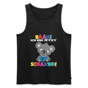 Bääm! Ich Bin Jetzt Schulkind Einschulung - Männer Premium Bio Tank Top - Schwarz - Vorne - AI Model Male 178 light (178cm)