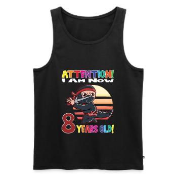Ninja Birthday I Am Now 8 Years Old - Männer Premium Bio Tank Top - Schwarz - Vorne - AI Model Male 178 light (178cm)