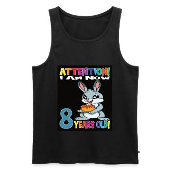 Rabbit Birthday I Am Now 8 Years Old - Männer Premium Bio Tank Top - Schwarz - Vorne - AI Model Male 178 light (178cm)