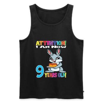 Rabbit Birthday I Am Now 9 Years Old - Männer Premium Bio Tank Top - Schwarz - Vorne - Michal (187cm)