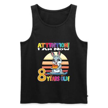 Rabbit Birthday I Am Now 8 Years Old - Männer Premium Bio Tank Top - Schwarz - Vorne - AI Model Male 178 light (178cm)