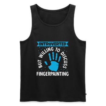 Introverted Discuss Fingerpainting - Men's Premium Organic Tank Top - black - Front - Michal (187cm)
