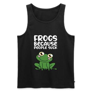 Frösche, Weil Menschen Scheiße Sind - Männer Premium Bio Tank Top - Schwarz - Vorne - AI Model Male 178 light (178cm)