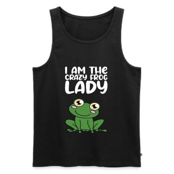 I Am The Crazy Frog Lady - Men's Premium Organic Tank Top - black - Front - AI Model Male 178 light (178cm)