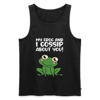 Ma grenouille et moi vous applaudissons - Débardeur bio Premium Homme - noir - Devant - Michal (187cm)