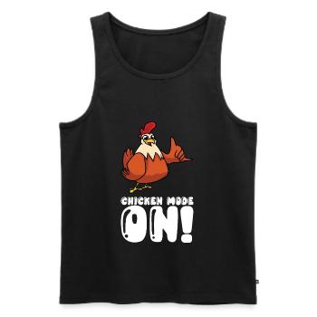 Mode Poulet activé - Débardeur bio Premium Homme - noir - Devant - Michal (187cm)