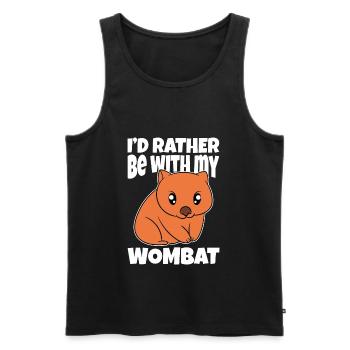 Je préfère être avec mon wombat - Débardeur bio Premium Homme - noir - Devant - Michal (187cm)