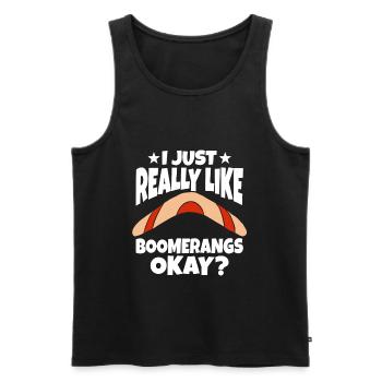 I Just Really Like Boomerangs Okay - Men's Premium Organic Tank Top - black - Front - Michal (187cm)