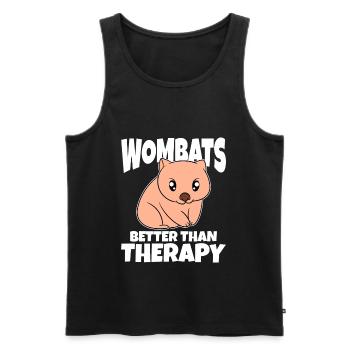 Wombats Better Than Therapy - Men's Premium Organic Tank Top - black - Front - AI Model Male 178 light (178cm)