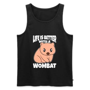 Life Is Better With A Wombat - Men's Premium Organic Tank Top - black - Front - AI Model Male 178 light (178cm)