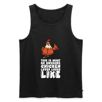 Voici à quoi ressemble un vrai amateur de poulet - Débardeur bio Premium Homme - noir - Devant - Michal (187cm)