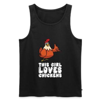 Cette fille aime les poulets - Débardeur bio Premium Homme - noir - Devant - AI Model Male 178 light (178cm)