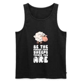 Be the person your sheep thinks you are - Men's Premium Organic Tank Top - black - Front - Michal (187cm)