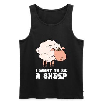 I want to be a sheep - Men's Premium Organic Tank Top - black - Front - Michal (187cm)
