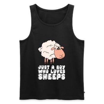 Only A Boy Who Loves Sheep - Men's Premium Organic Tank Top - black - Front - Michal (187cm)