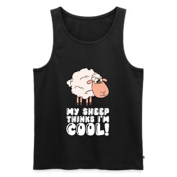 My sheep thinks I'm cool - Men's Premium Organic Tank Top - black - Front - Michal (187cm)