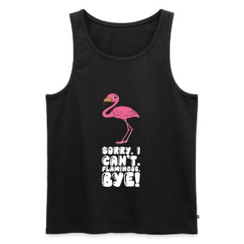 Drôles de graphismes flamants roses - Débardeur bio Premium Homme - noir - Devant - AI Model Male 178 light (178cm)