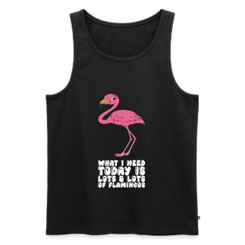 Funny flamingo graphics - Men's Premium Organic Tank Top - black - Front - Michal (187cm)