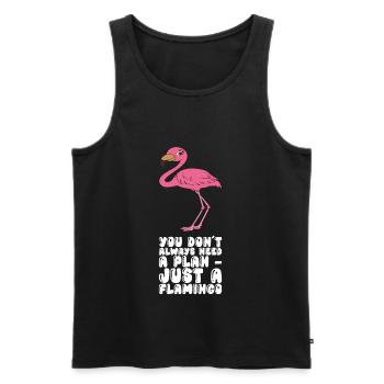 Lustige Flamingo-Grafik - Männer Premium Bio Tank Top - Schwarz - Vorne - Michal (187cm)