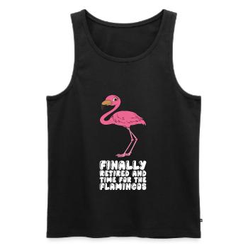 Lustige Flamingo-Grafik - Männer Premium Bio Tank Top - Schwarz - Vorne - Michal (187cm)