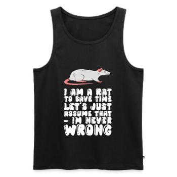 Ich Bin Eine Ratte, Die Sich Nie Irrt - Männer Premium Bio Tank Top - Schwarz - Vorne - Michal (187cm)