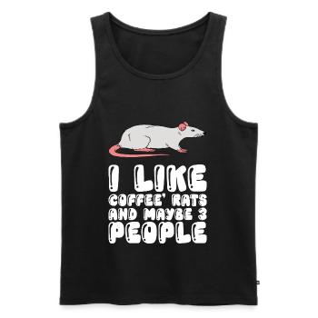 Ich Mag Kaffeeratten Und Vielleicht 3 Leute - Männer Premium Bio Tank Top - Schwarz - Vorne - Michal (187cm)