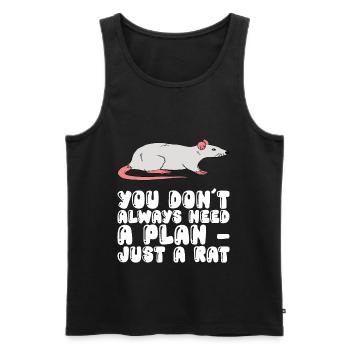 Man Braucht Nicht Immer Einen Plan, Nur Eine Ratte - Männer Premium Bio Tank Top - Schwarz - Vorne - Michal (187cm)