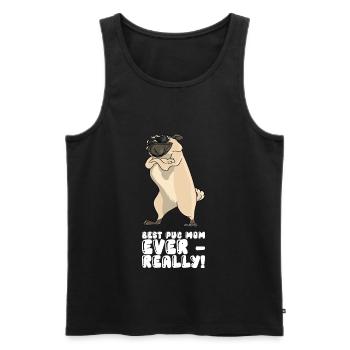 Best Pug Mom Ever Really - Men's Premium Organic Tank Top - black - Front - AI Model Male 178 light (178cm)