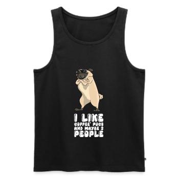 I Like Coffee Pugs And Maybe 3 People - Men's Premium Organic Tank Top - black - Front - Michal (187cm)