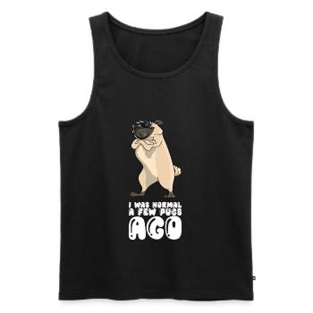 I Was Normal A Few Pugs Ago - Men's Premium Organic Tank Top - black - Front - AI Model Male 178 light (178cm)