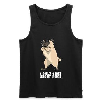 I Only Care About Pugs - Men's Premium Organic Tank Top - black - Front - AI Model Male 178 light (178cm)