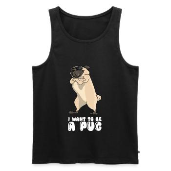 I Want To Be A Pug - Men's Premium Organic Tank Top - black - Front - AI Model Male 178 light (178cm)