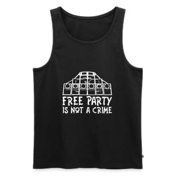 Free Party Is Not A Crime Soundsystem Tekno 23 - Débardeur bio Premium Homme - noir - Devant - AI Model Male 178 light (178cm)