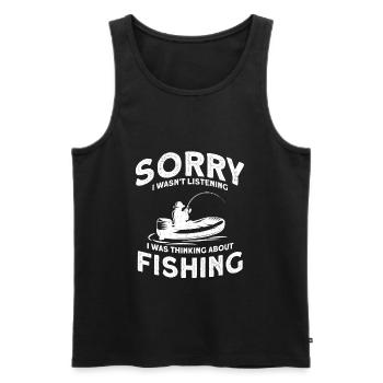 Cadeau de pêche pour les pêcheurs, les pêcheurs - Débardeur bio Premium Homme - noir - Devant - AI Model Male 178 light (178cm)