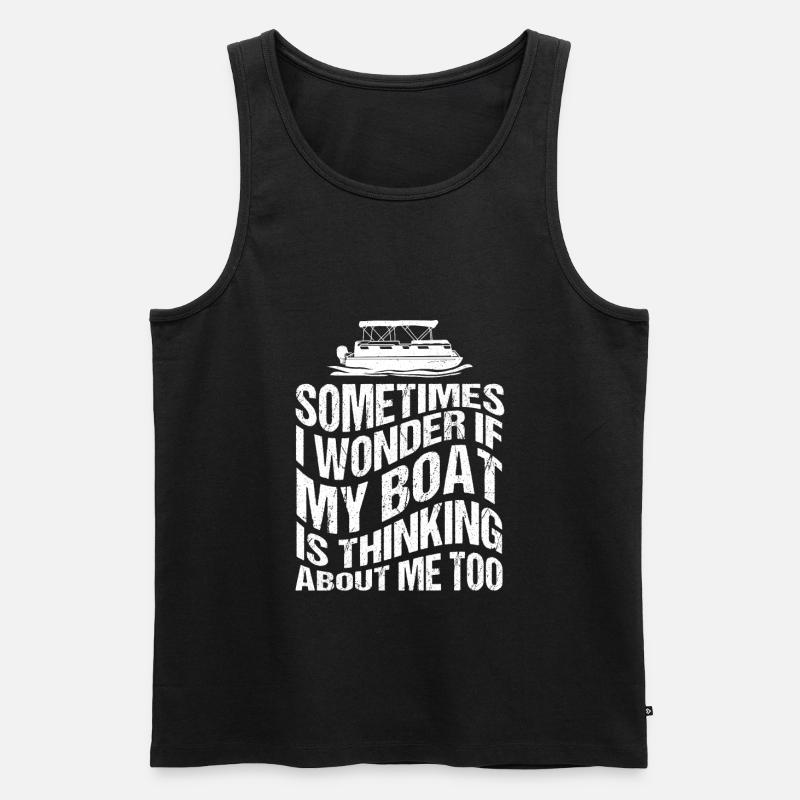 Boot Kapitän Pontoon Boot - Männer Premium Bio Tank Top - Schwarz
